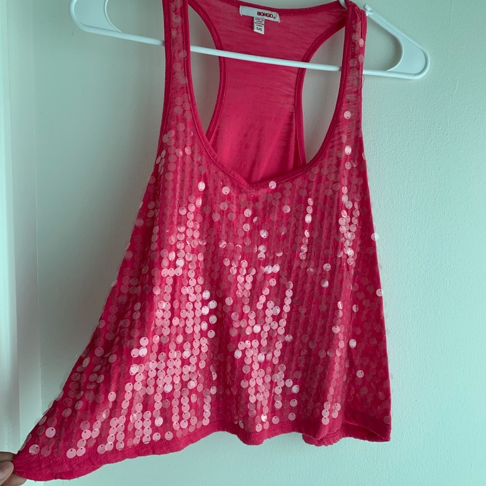 Pink sequin top